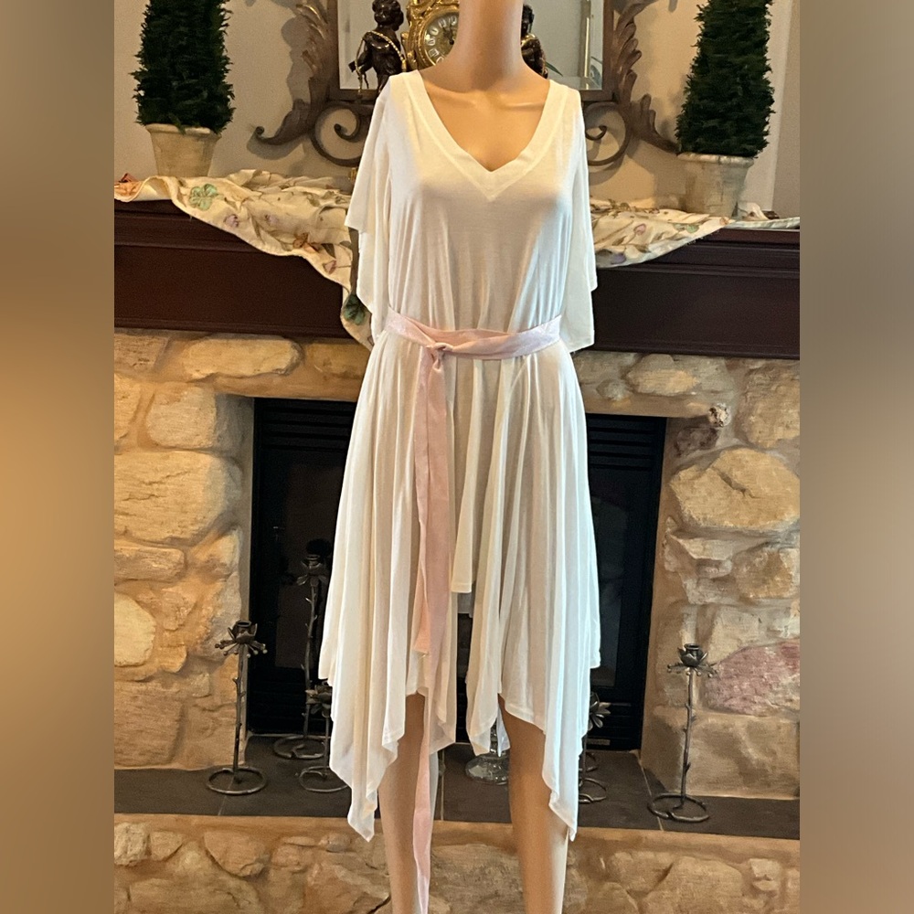 NWT $78 Free People Beach white asymmetrical dress M - Picture 1 of 6